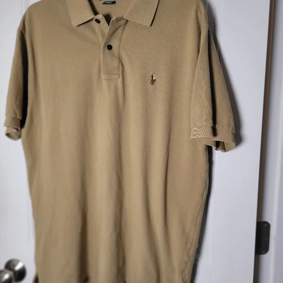 Ralph Lauren Tan Polo with Embroidered Pony Size Large - Picture 7 of 8
